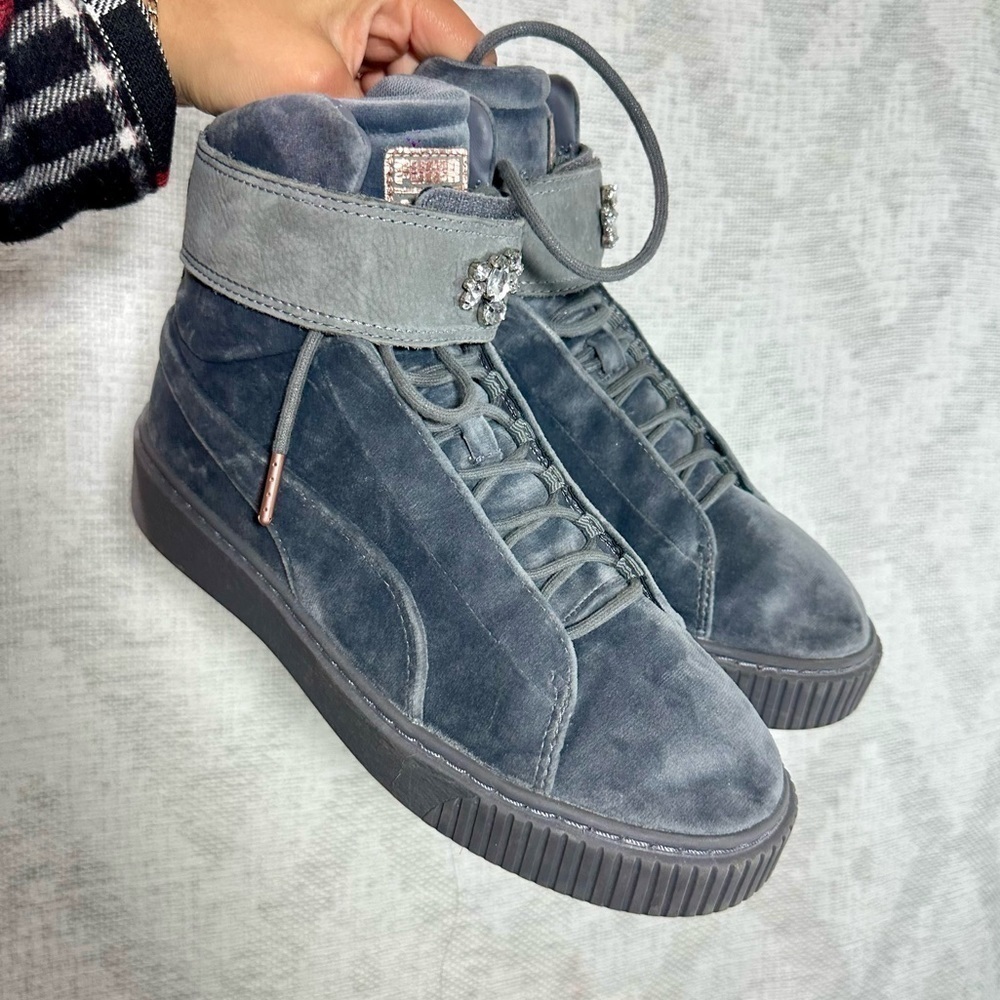 Puma platform mid velour quiet shade sneakers size 8